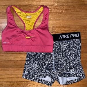 Nike pro and sports bra set